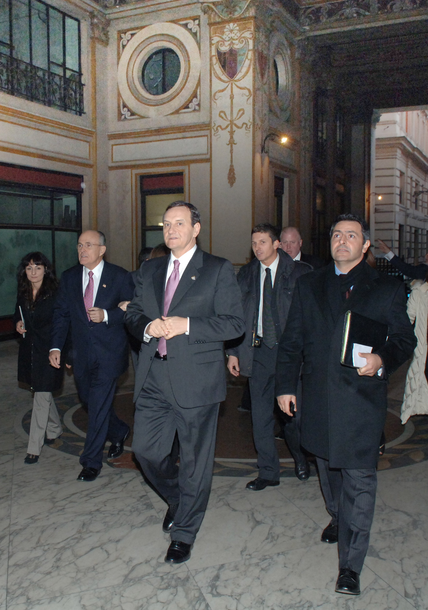 Rudolph Giuliani con Mario Baccini e Fabio Gallo - Roma