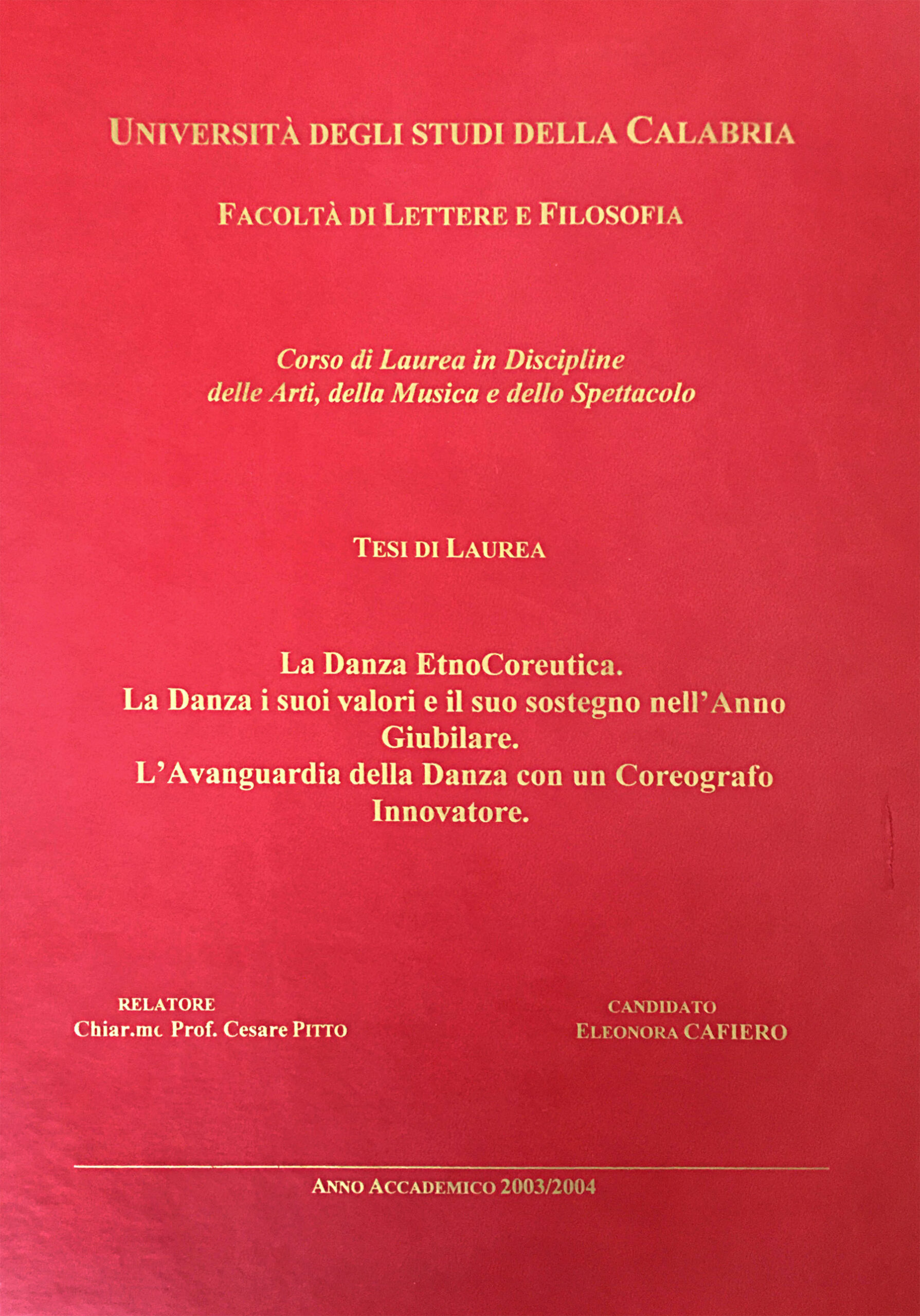 Eleonora Cafiero - Tesi di Laurea